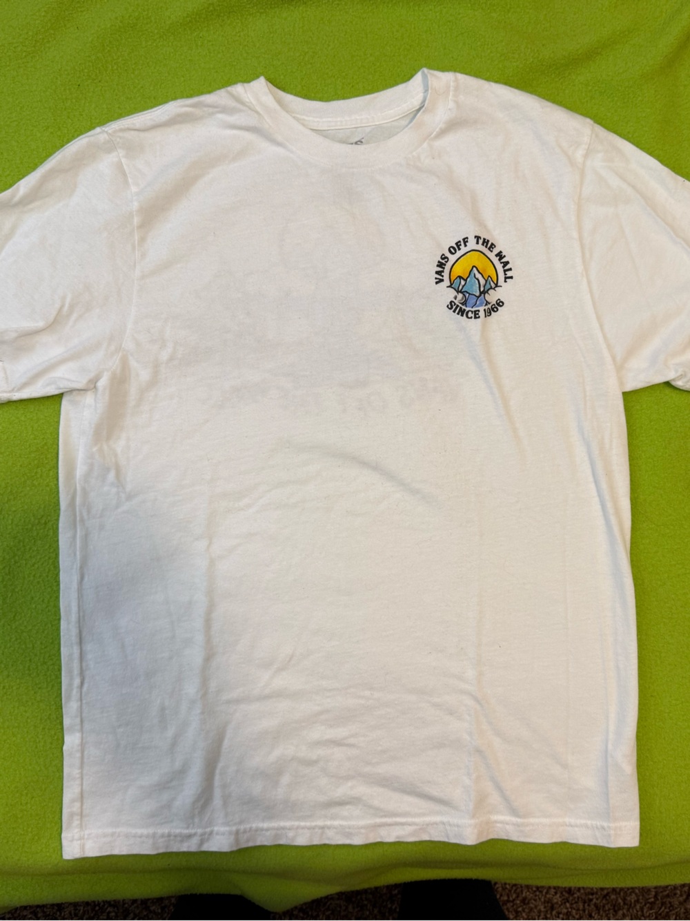 Vans White Short Sleeve Tee with Yellow Skate Graphic